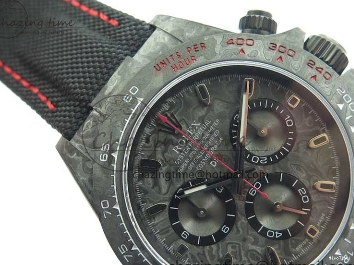 MiroTime 0124 Stretchable Daytona DIW All Black Carbon Noob 1:1 Best Edition Black Dial on Black Nylon Strap SA 2582